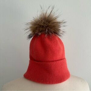 Look Cashmere Beanie Hat Fur Wool